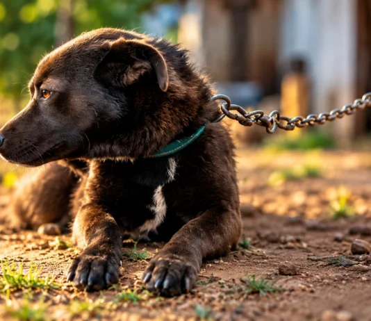 Porto Velho reforça canais para denunciar maus-tratos e abandono de animais Cão acorrentado representa casos de maus-tratos a animais em Porto Velho