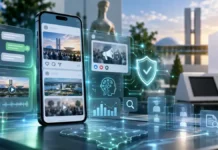 Meta detalha regras para Facebook, Instagram, Threads e WhatsApp nas Eleições 2026 Composição editorial sobre tecnologia, redes digitais e regras eleitorais nas Eleições 2026