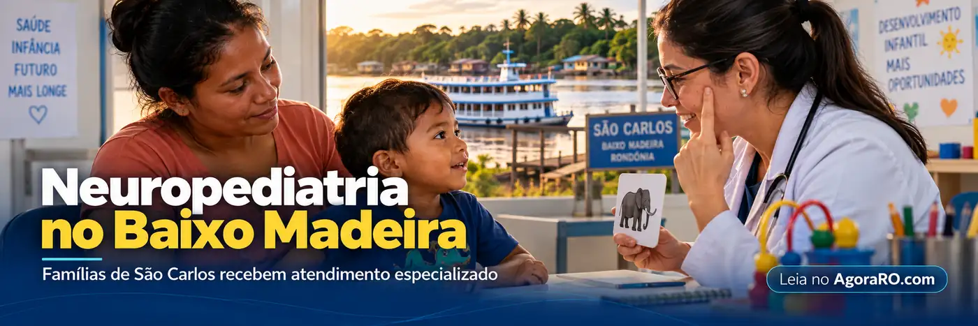 Neuropediatria no Baixo Madeira em faixa editorial sobre atendimento especializado a crianças de São Carlos.