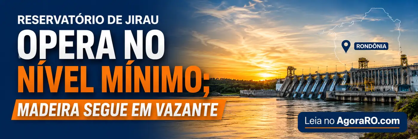 Nível mínimo da UHE Jirau durante a vazante do rio Madeira