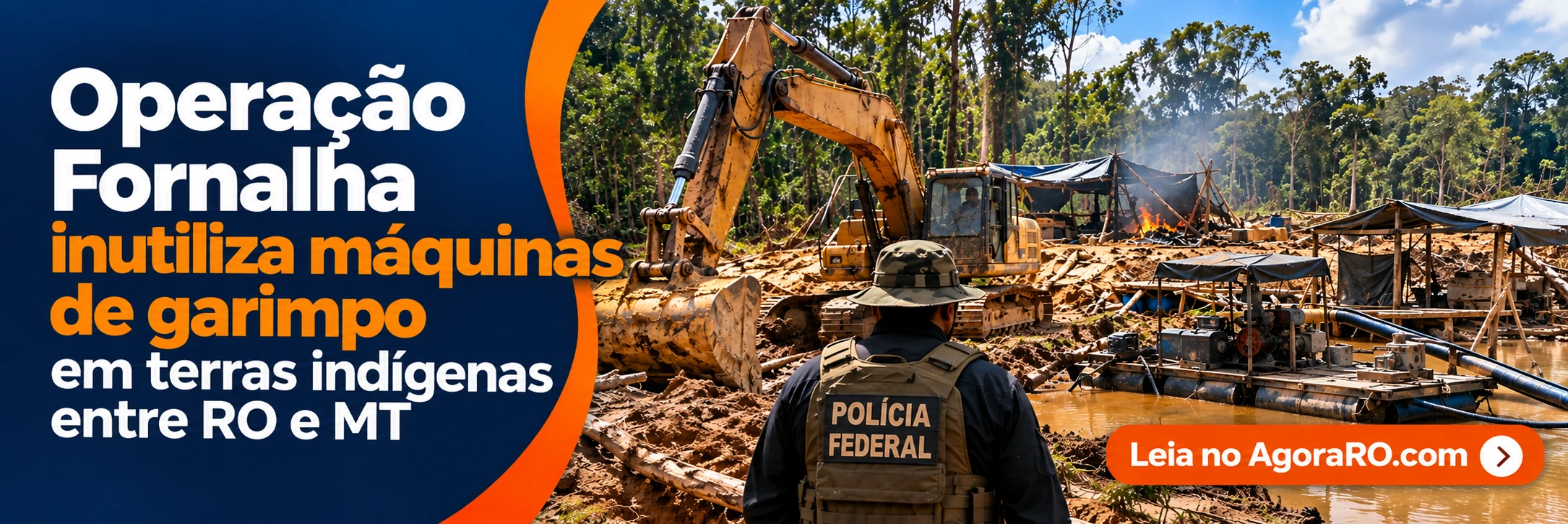Máquinas de garimpo inutilizadas durante a Operação Fornalha em terras indígenas