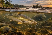 Rio Madeira entra no foco de novo relatório sobre peixes da Amazônia Peixes do rio Madeira em composição editorial com dourada e outras espécies amazônicas