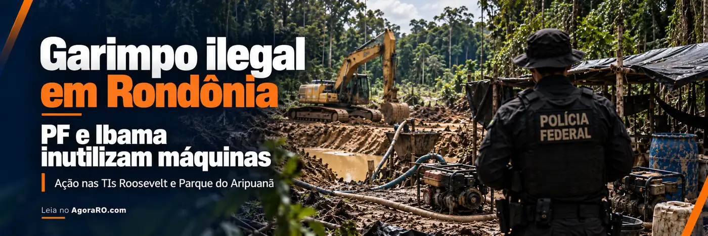 Garimpo ilegal em Rondônia: PF e Ibama inutilizam máquinas nas TIs Roosevelt e Parque do Aripuanã