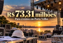 Porto Velho abre pregão de até R$ 73,31 milhões para estruturas e equipamentos de eventos Composição editorial sobre pregão de eventos de Porto Velho com valor estimado de até R$ 73,31 milhões.