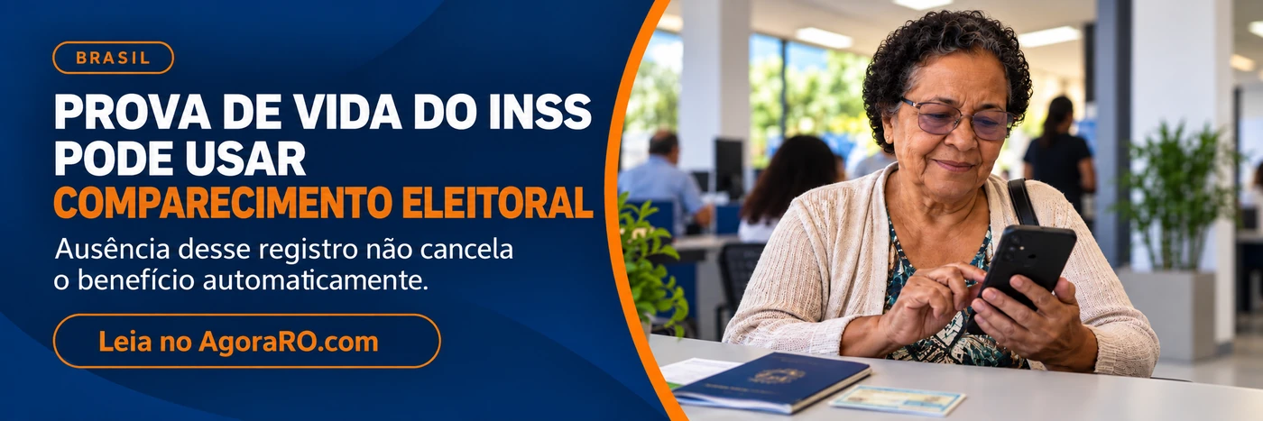 prova de vida automática: arte ilustrativa informa que comparecimento eleitoral pode integrar a verificação e que ausência isolada não cancela benefício.