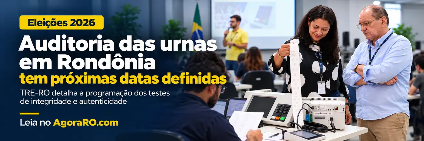 Faixa sobre próximas datas da auditoria das urnas em Rondônia