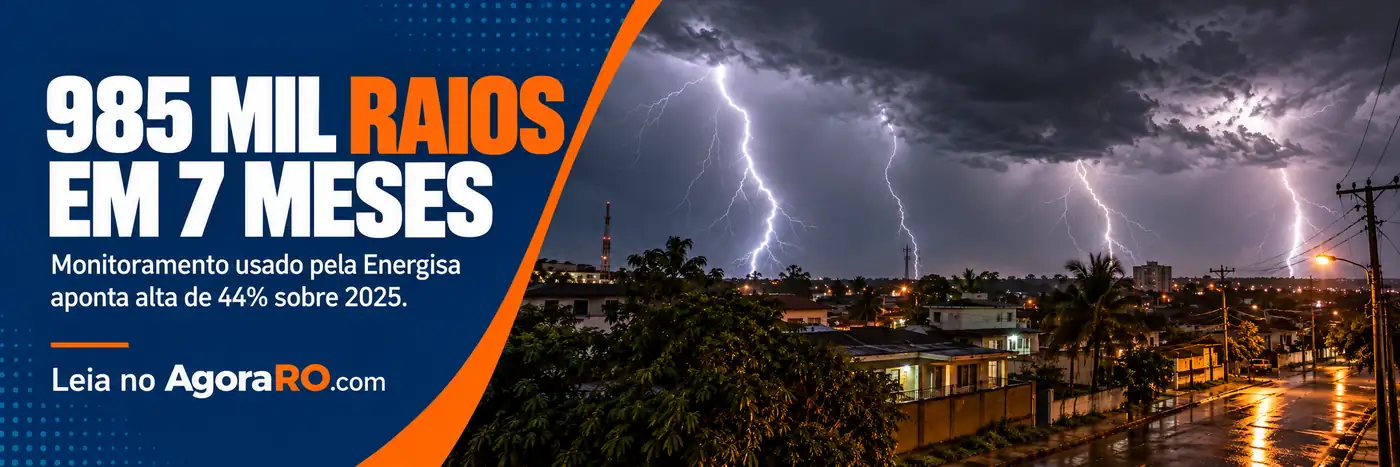 Raios em Rondônia superam 985 mil entre janeiro e julho de 2026