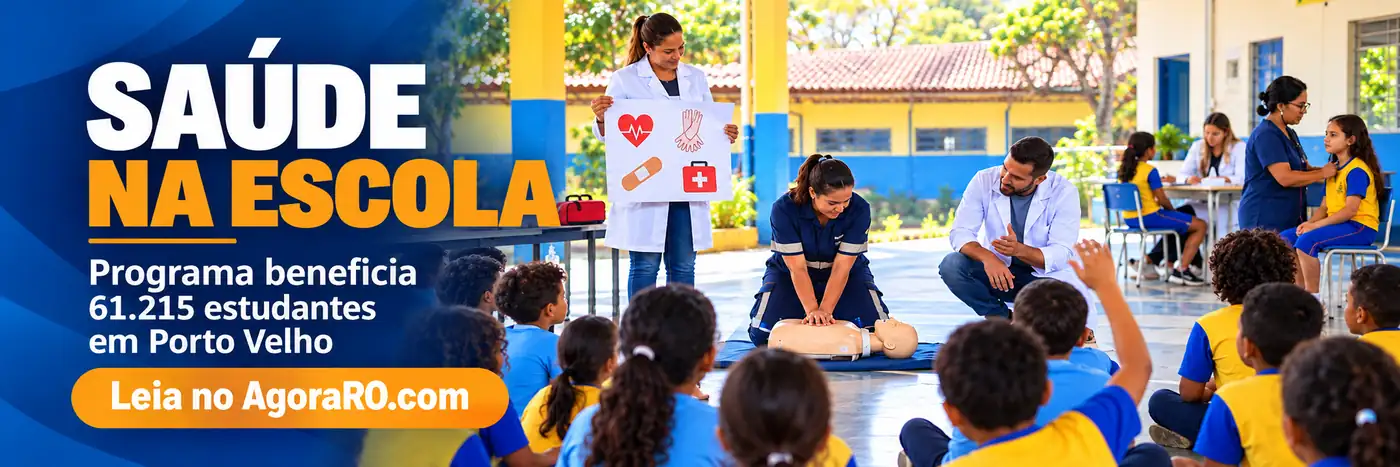 Faixa editorial sobre o Saúde na Escola e ações de prevenção em Porto Velho