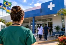 Novo Horizonte do Oeste abre 39 vagas na Saúde; inscrições começam segunda Imagem ilustrativa de profissional de saúde diante de uma unidade de atendimento