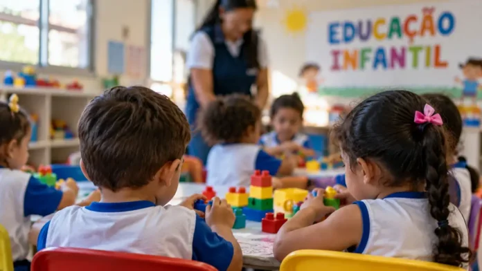 Sistema de vagas em creches em contexto de educação infantil com crianças em sala de aula