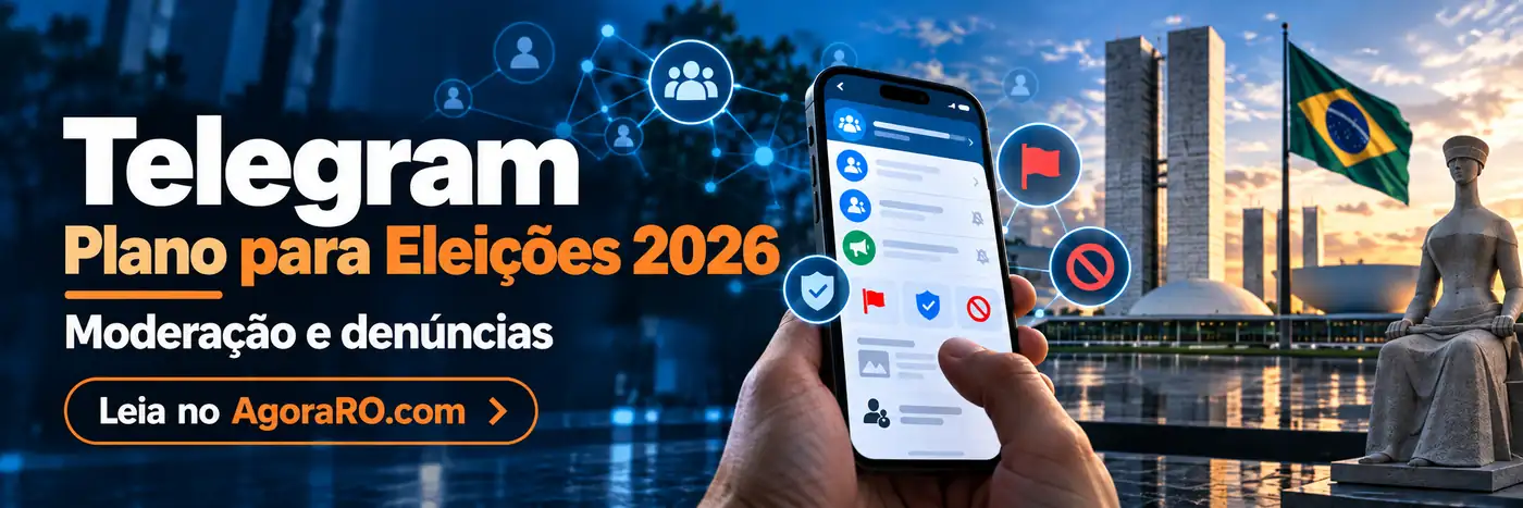Telegram Eleições 2026: faixa editorial sobre moderação de canais públicos, denúncias e regras eleitorais