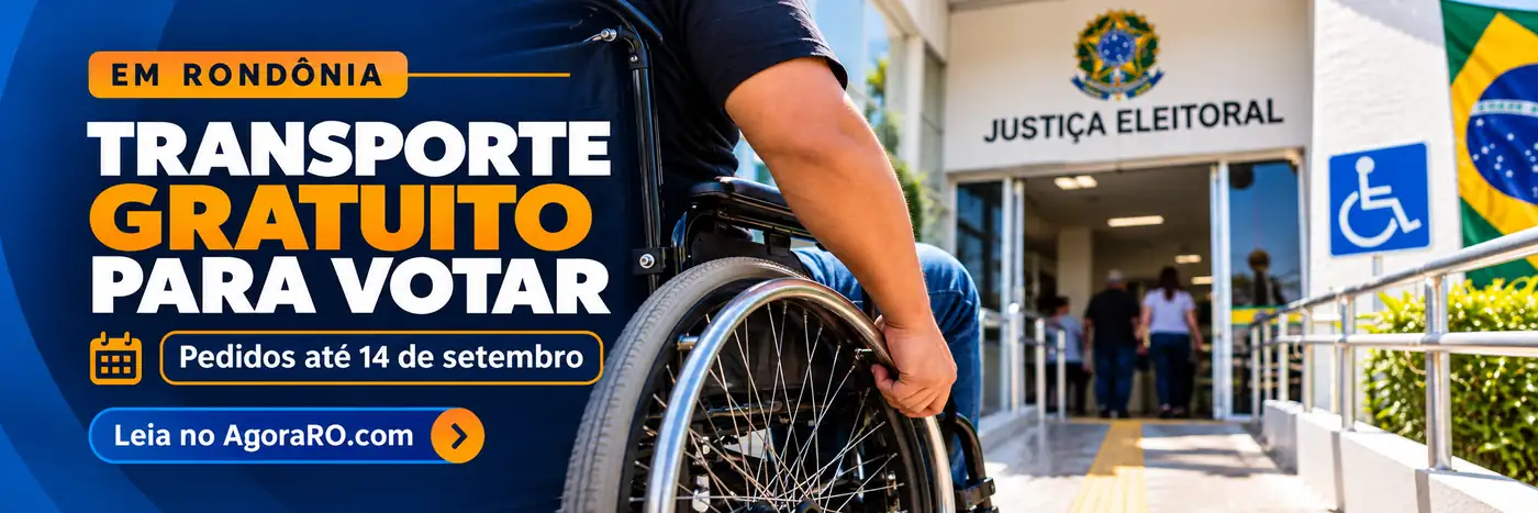 Faixa sobre transporte para votar em Rondônia com prazo até 14 de setembro