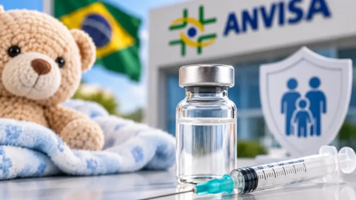 Vacina contra meningite em composição editorial sobre ampliação de indicação para bebês