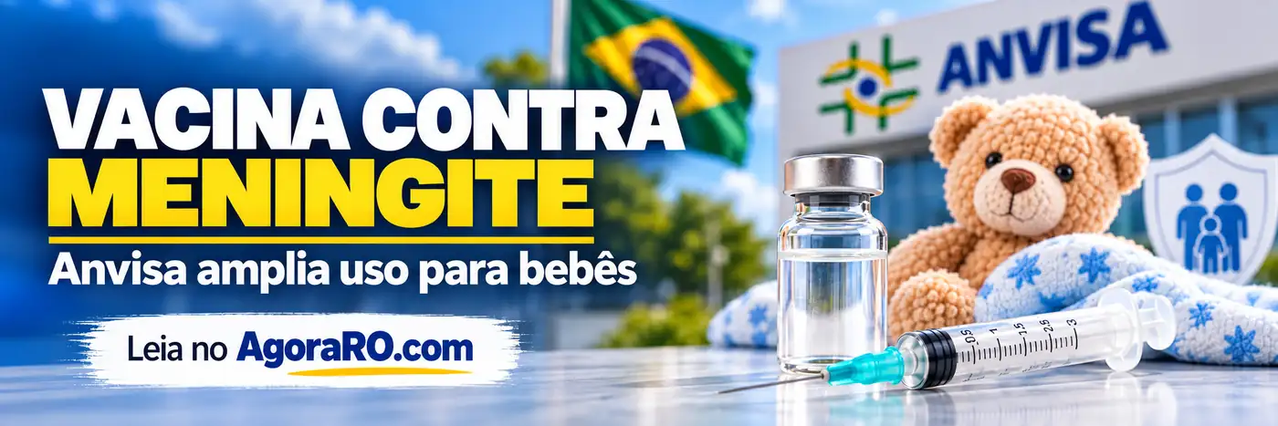 Faixa editorial sobre vacina contra meningite e ampliação de uso para bebês