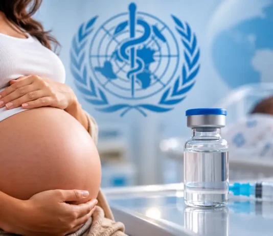 OMS pré-qualifica versão multidose da vacina contra VSR para gestantes Vacina contra VSR para gestantes em composição editorial sobre imunização materna e proteção de bebês