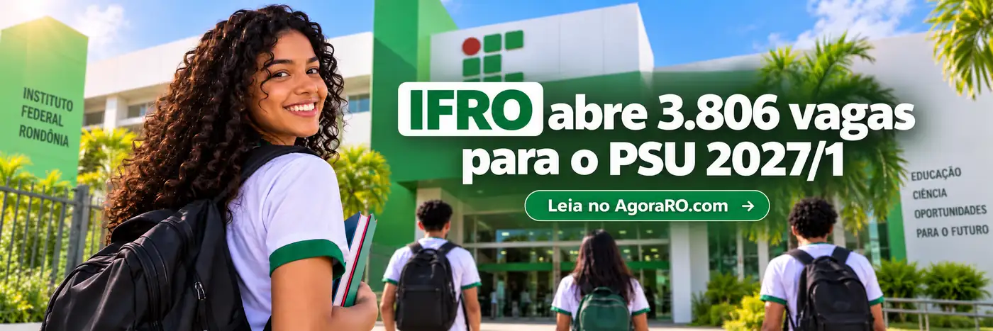 Faixa editorial sobre 3.806 vagas do IFRO para o PSU 2027/1.