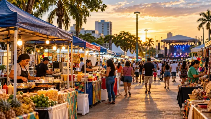 Composição editorial sobre vagas para comerciantes no aniversário de Porto Velho.