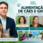 Vida Plena aborda alimentação de cães e gatos e tira dúvidas sobre os cuidados Arte de capa do Vida Plena sobre alimentação de pets, com retratos das veterinárias, um cão e um gato.