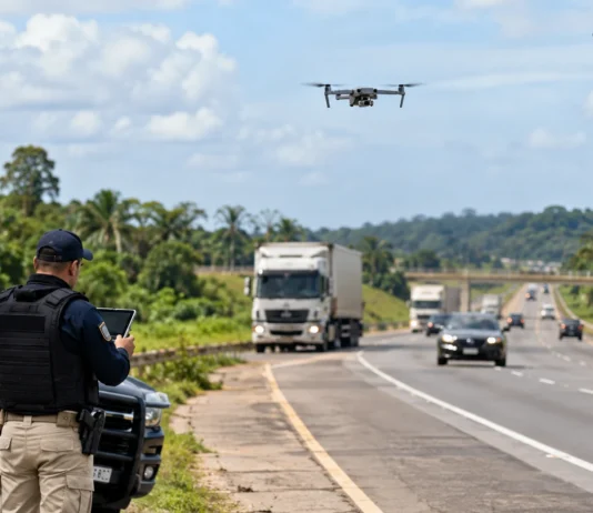 PRF começa fiscalização com drones e câmeras nas rodovias de Rondônia Videomonitoramento da PRF com drone e câmera em rodovia de Rondônia