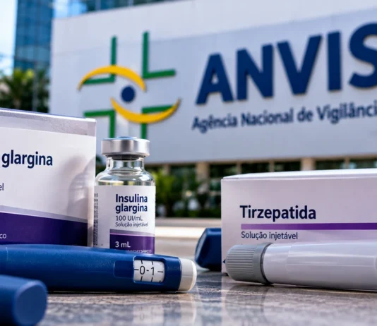 Anvisa proíbe medicamentos irregulares com insulina e tirzepatida; veja quais Embalagens e dispositivos injetáveis representando medicamentos irregulares com insulina glargina e tirzepatida, imagem ilustrativa