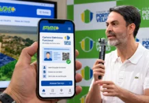 Porto Velho libera carteira funcional digital gratuita; veja quem pode emitir e como solicitar Carteira funcional digital de Porto Velho ilustrada em celular com interface PVH+ e apresentação institucional