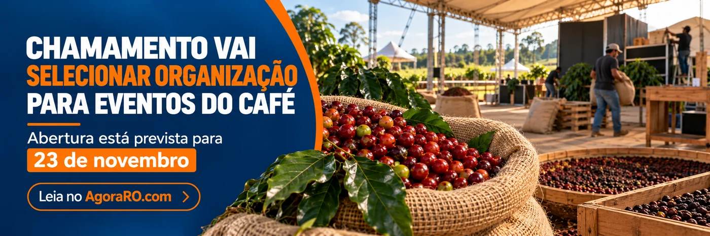 Faixa do AgoraRO informa seleção de organização para eventos do café em Rondônia
