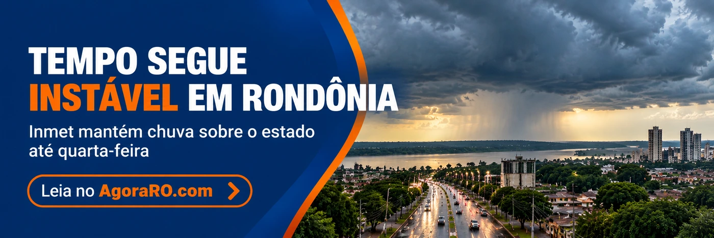Faixa do AgoraRO informa tempo instável em Rondônia e chuva prevista até quarta-feira
