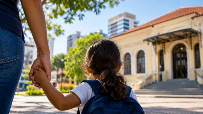 Comitê contra trabalho infantil: imagem ilustrativa de adulto acompanhando criança em área institucional de Porto Velho