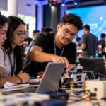 Conexão Tech.RO terá mais de 40 atividades em Porto Velho; inscrições seguem abertas Participantes em atividade de tecnologia ilustram o Conexão Tech.RO em Porto Velho