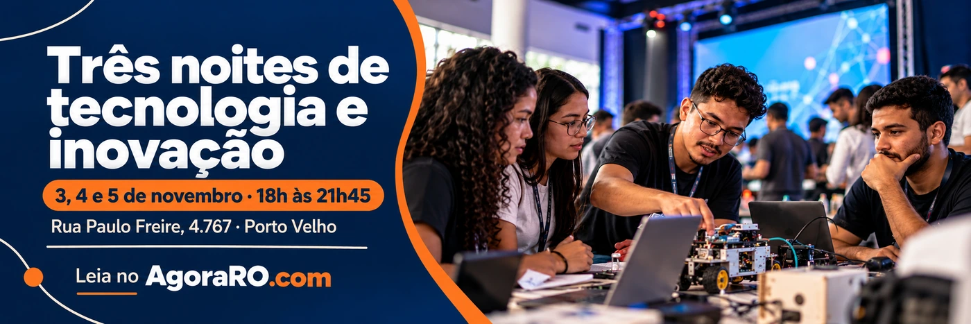 Faixa do AgoraRO informa datas, horário e endereço do Conexão Tech.RO