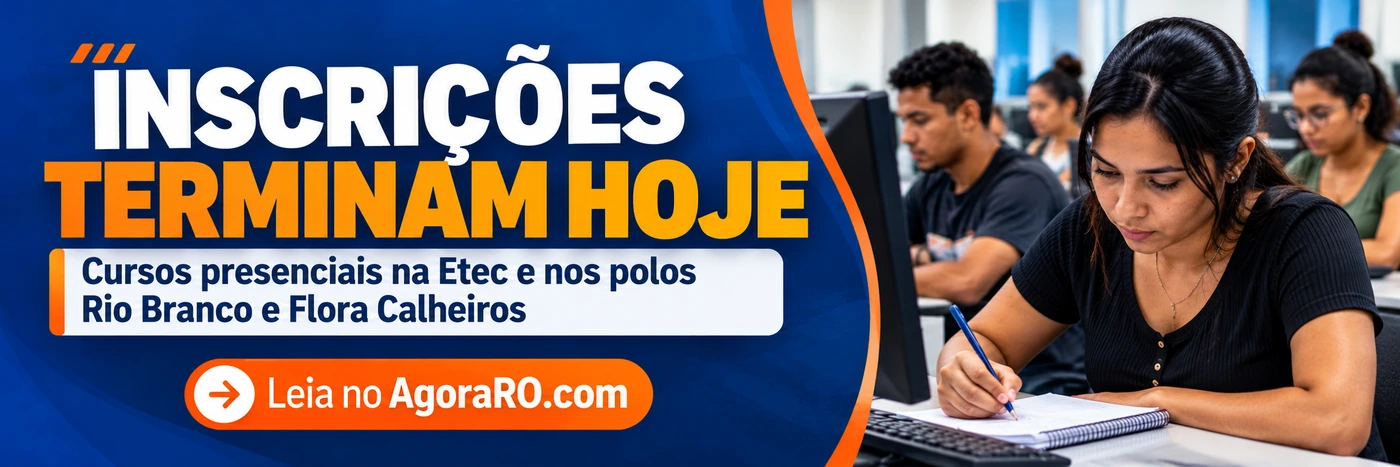 Faixa do AgoraRO informa que inscrições para cursos presenciais do Idep terminam hoje