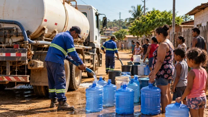 distribuição de água em Porto Velho leva água potável a famílias afetadas pela estiagem