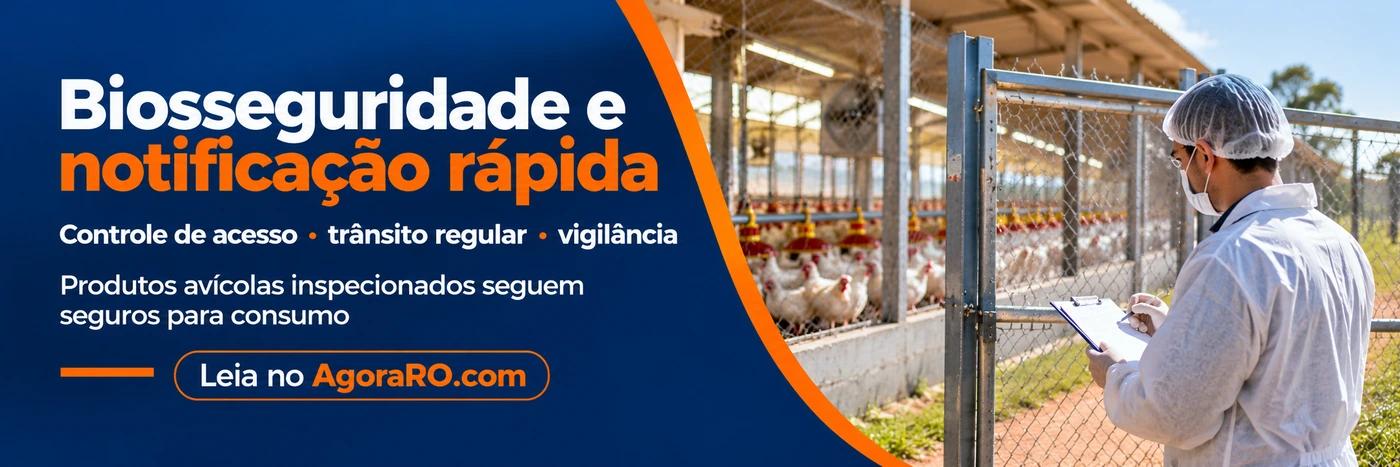 Faixa do AgoraRO destaca biosseguridade e notificação rápida contra a doença de Newcastle