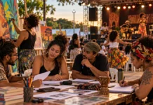 Rolim de Moura abre cinco chamadas culturais com R$ 423 mil; inscrições começam em datas diferentes Imagem ilustrativa de atividades culturais em Rolim de Moura com artistas, música e produção visual