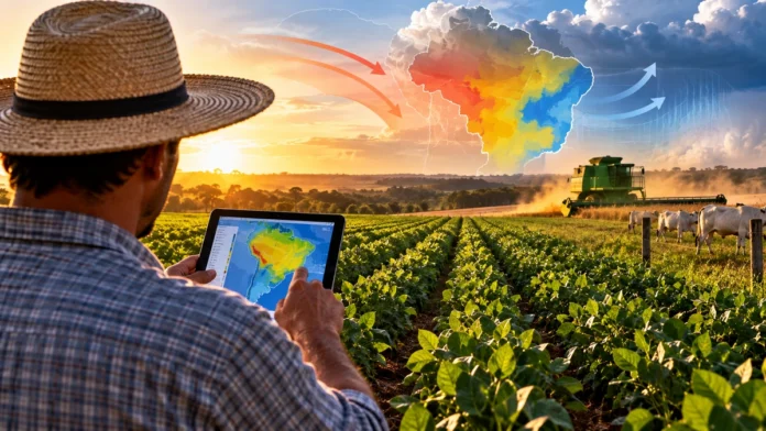 Produtor rural acompanha informações sobre El Niño no agro e riscos climáticos