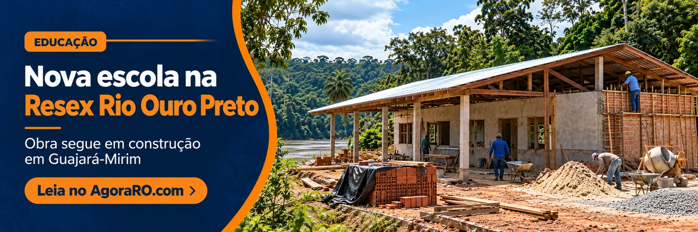 Arte sobre nova escola em construção dentro da Resex Rio Ouro Preto