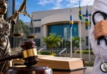 Exames ginecológicos suspensos em concurso de Governador Jorge Teixeira Exames ginecológicos em concurso de Governador Jorge Teixeira: ilustração com símbolos da Justiça e da medicina