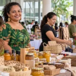 Feira Mulher do Norte será dia 29 na Defensoria; veja horário Feira Mulher do Norte em Porto Velho, composição ilustrativa de empreendedoras em bancas com artesanato e produtos alimentícios