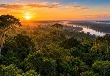 Flona do Bom Futuro entra em nova etapa de concessão; entenda o que muda em Rondônia Vista aérea de floresta amazônica relacionada à concessão da Flona do Bom Futuro em Rondônia