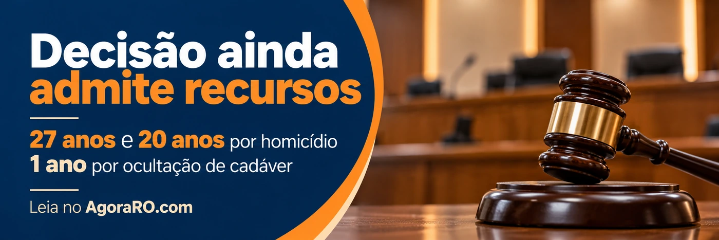 Faixa do AgoraRO informa que decisão do júri em Porto Velho ainda admite recursos