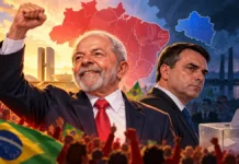 Lula é reeleito presidente; Flávio tem 69,61% dos votos em Rondônia Composição editorial com Lula e Flávio Bolsonaro sobre o segundo turno presidencial de 2026