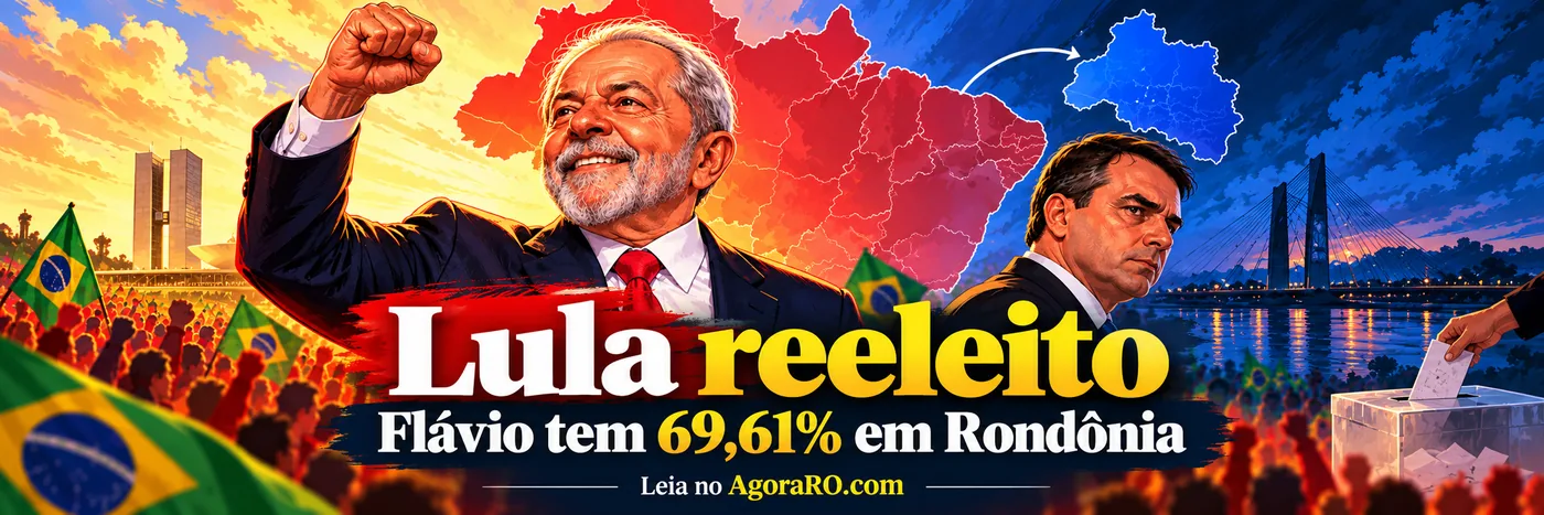Lula reeleito no Brasil e Flávio Bolsonaro com 69,61% dos votos válidos em Rondônia