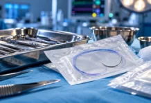 Anvisa restringe suturas e outros dispositivos da B. Braun; entenda os lotes Composição editorial ilustrativa sobre materiais cirúrgicos da B. Braun, com fios de sutura e instrumentos hospitalares genéricos; imagem gerada por IA.