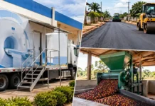ALERO destaca cinco iniciativas com serviços e melhorias em Rondônia Melhorias em Rondônia ilustradas por carreta de exames, pavimentação urbana e equipamento de beneficiamento de café