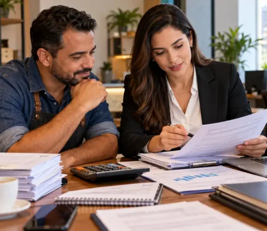 PGFN abre novas negociações para MEIs e empregadores Microempreendedor analisa documentos em composição sobre negociação PGFN