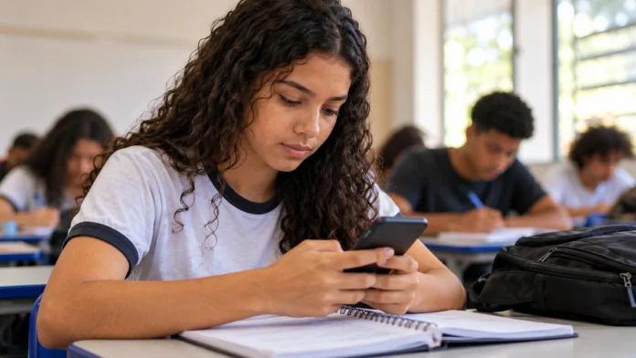 Pé-de-Meia em Rondônia é consultado por estudante em ambiente escolar