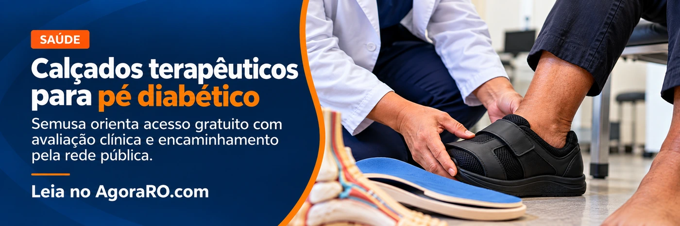 Arte sobre calçados terapêuticos e palmilhas para prevenção de complicações do pé diabético