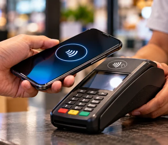 Pix por aproximação deixa teto fixo de R$ 500 e passa a seguir limite da conta Pessoa aproxima celular de maquininha para realizar pagamento por NFC