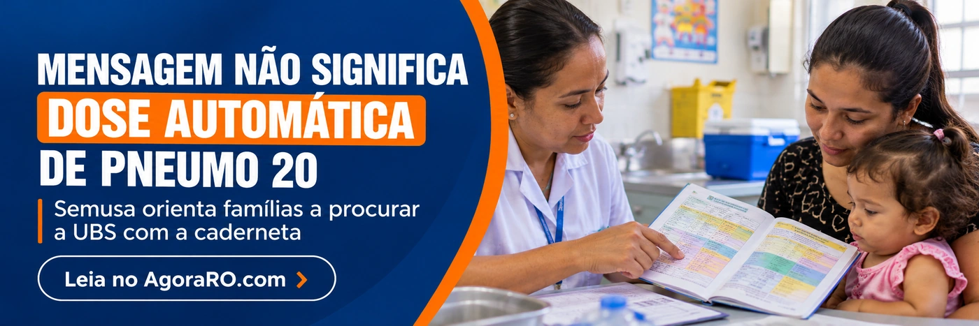 Faixa do AgoraRO informa que mensagem sobre Pneumo 20 não significa dose automática