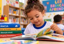 Creches e pré-escolas vão escolher novos acervos do PNLD; entenda como funciona Criança da Educação Infantil lendo livro em sala de aula durante etapa do PNLD